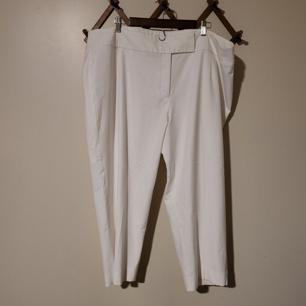 Talbots Heritage White Lined Cropped Trousers SZ 22W